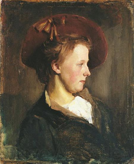 Paul Raud A Lady in a Red Hat Germany oil painting art